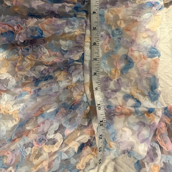 Storia Floral Pastel Flower Ombré Party Babydoll Square Neckline Dress - Picture 12 of 12